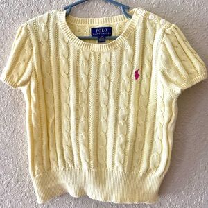 Polo by Ralph Lauren Girls Yellow Cable Knit-Cotton Sweater (size 6x)